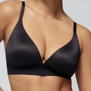 SOMA Enbliss luxe plunge Women's Black Cross-Back Bralette Size LARGE